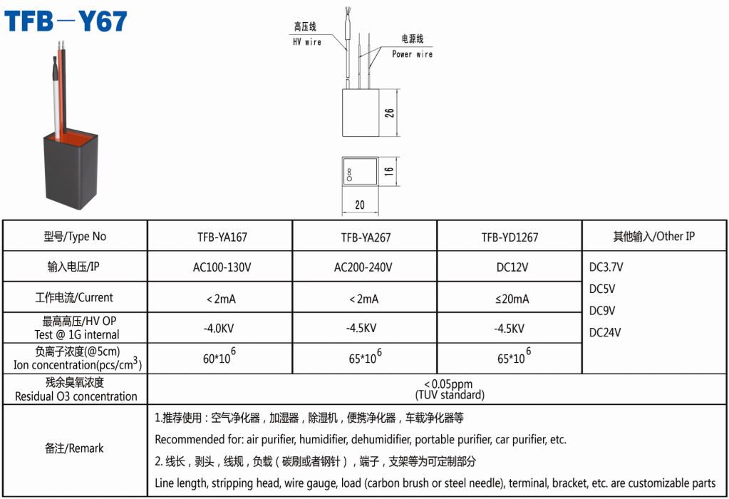 Negative Ion Generator Y67